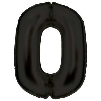 Large Number Silk Lustre 0 Black Foil Balloon N34 Packaged 90 cm x 64 cm Large Number Silk Lustre 0 Black Foil Balloon N34 Packaged 90 cm x 64 cm
