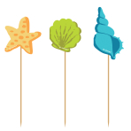 20 Picks Surf Party Wood 8 cm