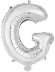 Mini Letter G Silver Foil Balloon N16 Packaged 34 cm x 28 cm