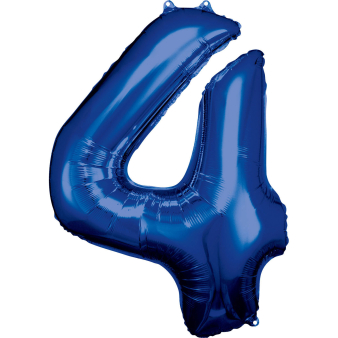 Large Number 4 Blue Foil Balloon N34 Packaged 93 cm x 65 cm Large Number 4 Blue Foil Balloon N34 Packaged 93 cm x 65 cm