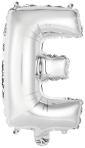 Mini Letter E Silver Foil Balloon N16 Packaged 33 cm x 21 cm