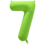Large Number 7 Neon Green Foil Balloon N35 Packaged 34IN 86 cm x 70 cm