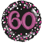Multi Sparkling Pink 60 Foil Balloon P75 Packaged 81 cm x 81 cm