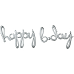 Script Phrase Happy Bday Foil Balloon P55 Packaged