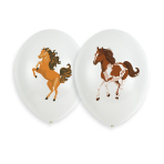 6 Latex Balloons Beautiful Horses 27cm/11", 4C print