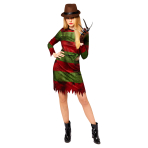 Adult Costume Freddy Kruger Ladies Size S