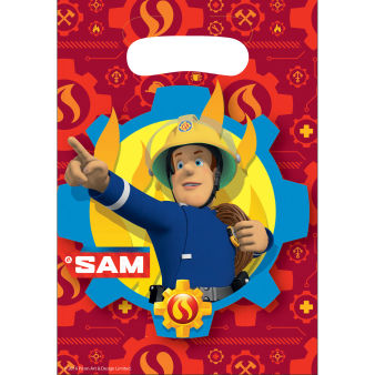 8 Party Bags Fireman Sam - 2017 Plastic 23.4 x 16.2 cm