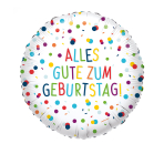 Standard EU Confetti Birthday Alles Gute Foil Balloon S40 Packaged 43 cm