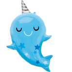 Super Shape Narwhal Baby Foil Balloon P35 Packaged 66 cm x 76 cm