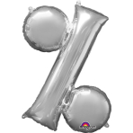 MiniShape Symbol % Silver Foil Balloon L16 Packaged 33cm x 38cm