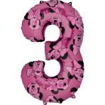 Mid Size Number Minnie Mouse Forever Number 3 Foil Balloon L27 Packaged 43 cm x 66 cm