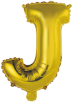 Mini Letter J Gold Foil Balloon N16 Packaged 33 cm x 25 cm