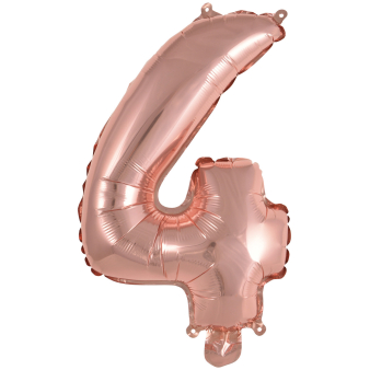 Mini Number 4 Rose Gold Foil Balloon N16 Packaged 35 cm x 23 cm Mini Number 4 Rose Gold Foil Balloon N16 Packaged 35 cm x 23 cm