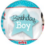 Orbz "Mickey 1st Birthday" Foil Balloon Clear, G40, packed, 38 x 40cm