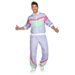 Mens Costume 80's Joggersuit Purple S