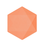 6 Plates Vert Decor Hexagonal Dark Orange 20.8 x 18.1 cm