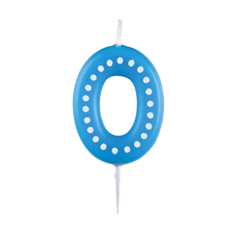 Numeral Candle 0 Dots & Stripes Height 6.5 cm