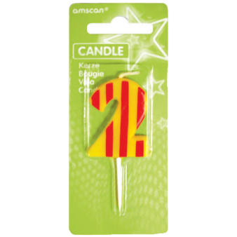 Candle 2 Dots & Stripes Height 7.6 cm Candle 2 Dots & Stripes Height 7.6 cm