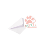 8 Invitations & Envelopes Hello Pets Paper 8 x 14 cm
