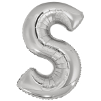 Large Letter S Silver Foil Balloon N34 Packaged 83 cm x 55 c