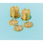 144 Gold Coins Plastic 3.4 x 3.4 cm