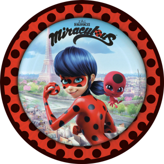 8 Plates Miraculous Round Paper 23 cm