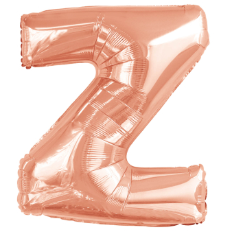 Large Letter Z Rose Gold Foil Balloon N34 Packaged 83 cm x 60 cm
