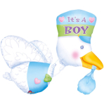 Multi It's a Boy Stork Foil Balloon P75 Packaged 58 cm x 81 cm