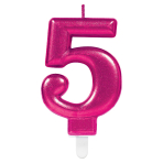 Number Candle 5 Starlight Birthday Pink Height 9.3 cm