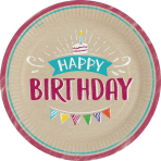 8 Plates My Birthday Party Round Papier 23 cm