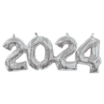 Block Phrase 2024 Silver Foil Balloon Packaged G40