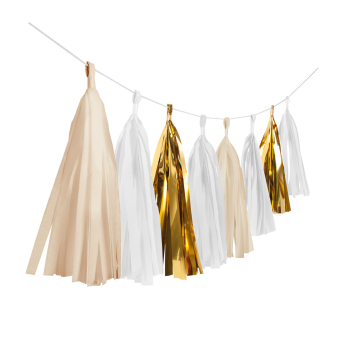 Garland Tassel Gold Brush Paper / Foil 304 cm Garland Tassel Gold Brush Paper / Foil 304 cm