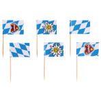 30 Picks Flags Bavaria Wood 6.5 cm