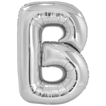 Large Letter B Silver Foil Balloon N34 Packaged 84 cm x 59 c