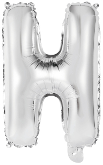 Mini Letter H Silver Foil Balloon N16 Packaged 37 cm x 24 cm