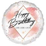 Standard - Birthday Watercolor - GER Foil Balloon RP40 Packaged 45 cm