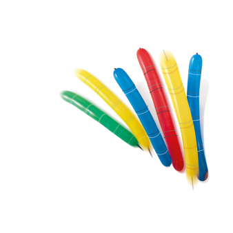 6 Latex Balloons Rockets with Paper Tubes 99 cm / 39"