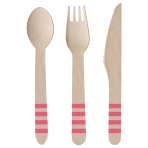 Cutlery Flamingo Paradise Wood (8 Knives, 8 Spoons, 8 Forks) 16.5 cm / 15.9 cm / 15.8 cm