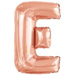 Large Letter E Rose Gold Foil Balloon N34 Packaged 88 cm x 56 cm