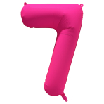 Large Number 7 Neon Pink Foil Balloon N35 Packaged 34IN 86 cm x 70 cm