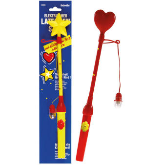 Lantern Stick Electrical Flashing Heart / Star Assorted Plastic 34 cm