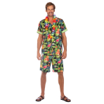 Adult Costume Hawaiian Set Black Size Plus