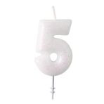 Numeral Candle 5 Glitter Height 6.5 cm