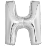 Large Letter H Silver Foil Balloon N34 Packaged 85 cm x 67 c