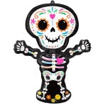 SuperShape Holographic Day Of The Dead Skeleton Foil Balloon P35 Packaged 66 cm x 86 cm