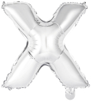 Mini Letter X Silver Foil Balloon N16 Packaged 35 cm x 33 cm