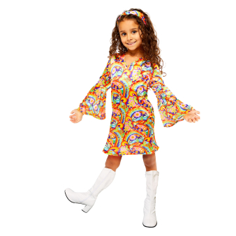 Child Costume Rainbow Hippy Age 8-10 Years