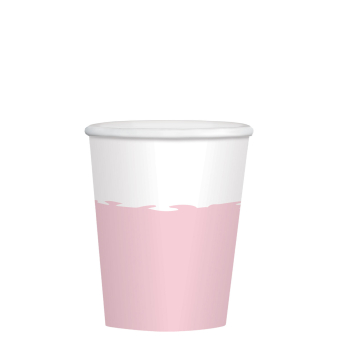 8 Cups Rose Gold Birthday Paper 250 ml