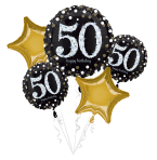 Bouquet Sparkling Birthday 50 Foil Balloon P75 Packaged -