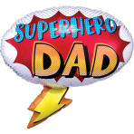 SuperShape Superhero Dad Foil Balloon P30 Packaged 68cm x 66cm